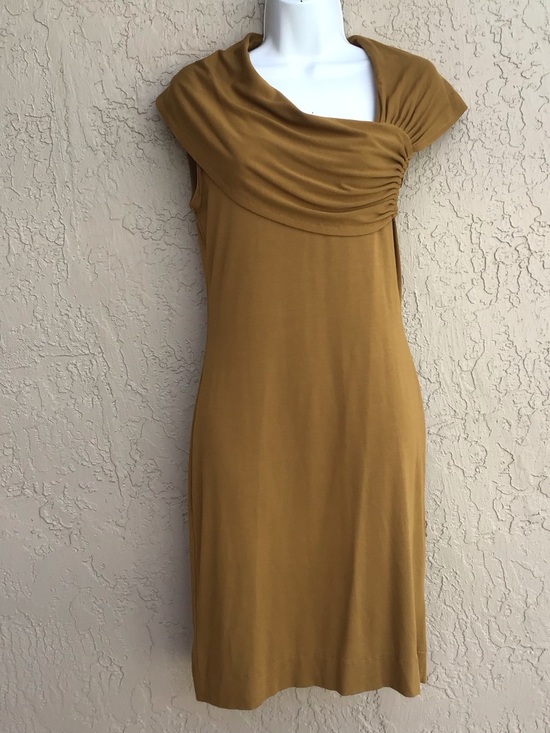 Liviana Conti Dresses & Skirts - Liviana Conte Cowl Neck Dress in Mustard